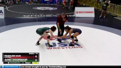 117 lbs Cons. Round 2 - Prabhleen Kaur, California vs Audrey Knochenhauer, Mesa Verde High School Wrestling