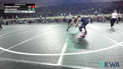 132 lbs Round Of 32 - Weston Johnson, Checotah Matcats vs Erik Marquez, OKC Saints Wrestling