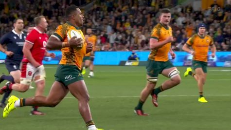 Filipo Daugunu Long Range Try vs Wales | Australia vs Wales 2024