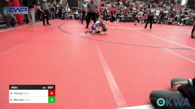 46 lbs Round Of 16 - Hayes Young, Husky WC vs Stetson Manuel, Newkirk Takedown Club