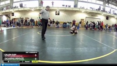 92 lbs Cons. Round 5 - Zachariah Nekolite, Contenders Wrestling Academy vs Callen Olry, The Fort Hammers Wrestling