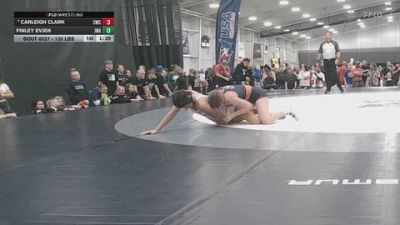 135 lbs Semis - Finley Evjen, Jackrabbit Wrestling Academy vs Carleigh Clark, Cowboy Wrestling Club