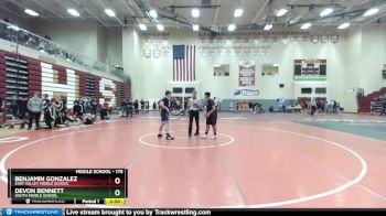 175 lbs Quarterfinal - Devon Bennett, South Middle School vs Benjamin Gonzalez, East Valley Middle School