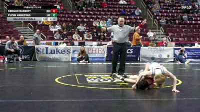 121 lbs Quarterfinal - Keegan Bassett, Bishop McCort vs Flynn Arnestad, Faith Christian