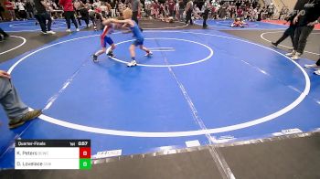 52 lbs Quarterfinal - Kaysen Peters, Dark Cloud Wrestling Club vs Dean Lovelace, Caney Valley Wrestling