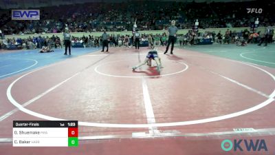 67 lbs Quarterfinal - Gabriel Shuemake, Pirate Wrestling Club vs Cyrus Baker, Harrah Little League Wrestling