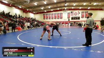 285 lbs 3rd Place Match - Cody Ruiz, Modesto Junior College vs Javier Martinez, Fresno City College