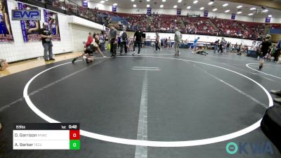 83 lbs Consi Of 4 - Derrick Garrison, Newcastle Youth Wrestling vs Amos Barker, Tecumseh Youth Wrestling