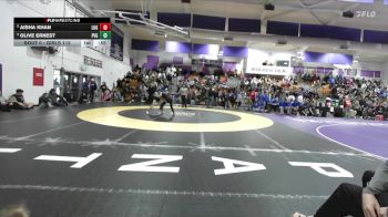 Girls 112 lbs Cons. Semi - Aisha Khan, Live Oak Girls vs Olive Ernest, Pleasant Valley Girls