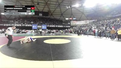 Boys 4A 150 lbs Cons. Round 2 - Luis Carrillo, Sumner vs Andrew Sorenson, Issaquah