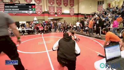 40 lbs Quarterfinal - Koda Williams, Pin-King All Stars vs Colton Heilman, Coweta Tiger Wrestling