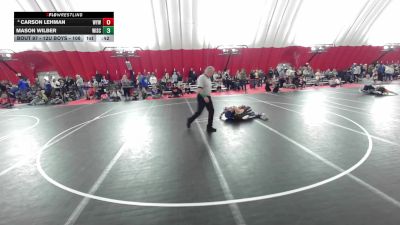 12U Boys - 108 lbs Champ. Round 2 - Mason Wilber, Wisconsin vs Carson Lehman, Warrior Youth Wrestling