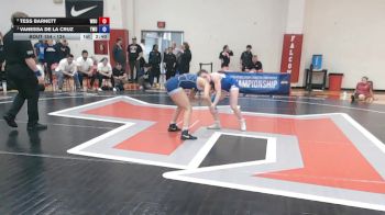 124 lbs 1st Place Match - Vanessa De La Cruz, Texas Wesleyan vs Tess Barnett, Wayland Baptist University