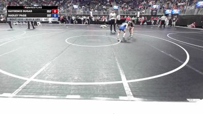 85-91.6 lbs Round Of 16 - Kaydence Dugas, Sulphur Jr Storm vs Hadley Page, East Kansas Eagles