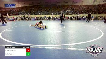 98 lbs Consi Of 16 #2 - Elijah Crumm, Chickasha Youth Wrestling vs Lane Collett, Raw Wrestling Club