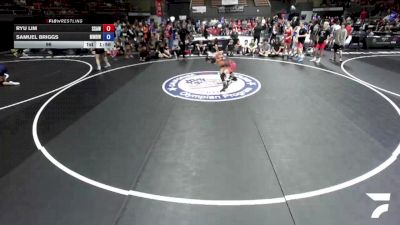 100 lbs Ryu Lim, SAWA - Sacramento Area Wrestling Association vs Samuel Briggs, MDWA - Mount Diablo Wrestling Association