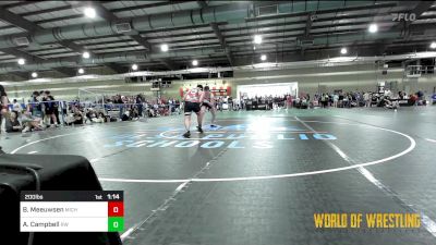 200 lbs Quarterfinal - Braylen Meeuwsen, Michigan Grappler RTC vs Ayden Campbell, RedWave Wrestling