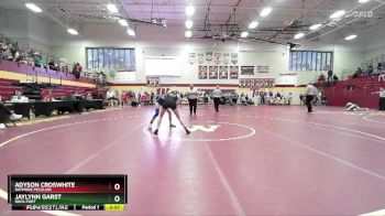 100 lbs Cons. Semi - Jaylynn Garst, ROCK PORT vs Adyson Croswhite, RAYMORE PECULIAR