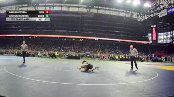 D2-120 lbs 5th Place Match - Caelen Covell, Holly vs Justice Harding, Williamston