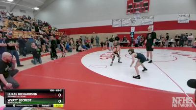 65-71 lbs Round 2 - Wyatt Secrest, Bear Cave WC vs Lukas Richardson, Wiggins Youth WC