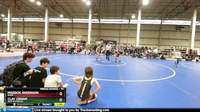 70 lbs Champ. Round 2 - Maddox Anderson, Kuna vs Clay Oxnam, New Plymouth