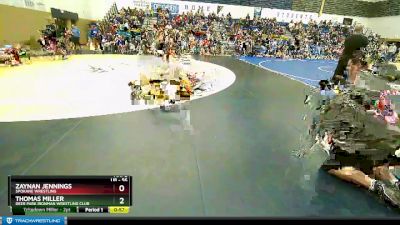 56 lbs Quarterfinal - Zaynan Jennings, Spokane Wrestling vs Thomas Miller, Deer Park Ironman Wrestling Club