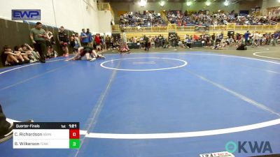 106 lbs Quarterfinal - Cade Richardson, Barnsdall Youth Wrestling vs Bryce Wilkerson, Tonkawa Takedown Club