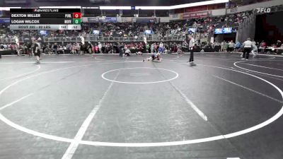 92 lbs Consi Of 4 - Dexton Miller, Purler Wrestling Academy vs Logan Wilcox, Moyer Elite