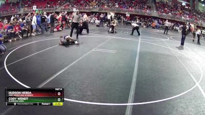 65 lbs Cons. Round 1 - Hudson Hebda, MWC Wrestling Academy vs Cody Wendt, Clarkson Leigh
