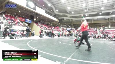 73 lbs 1st Place Match - Jeremy Braswell, Derby vs Orion Zirkle, Thunderbird Wrestling Club