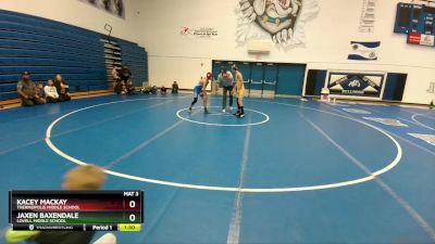115 lbs Round 1 - Kacey Mackay, Thermopolis Middle School vs Jaxen Baxendale, Lovell Middle School