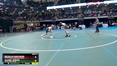 125 lbs Quarterfinal - Hayden Jimenez, Haines High School vs Nicholas Marchione, Redington Sr. Jr/Sr High School