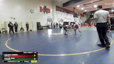 110 lbs Champ. Round 3 - Kailee Muk, Lakewood vs Leilani Harris, Beckman