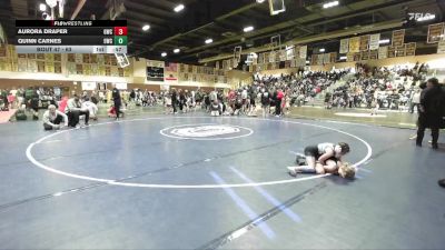 63 lbs Quarterfinal - Quinn Carnes, 951 WRESTLING CLUB vs Aurora Draper, Granite Wrestling Club