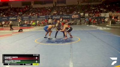 D 2 215 lbs Cons. Round 3 - Chasey Smith, Pearl River vs Benjamin Ragas, Vandebilt Catholic