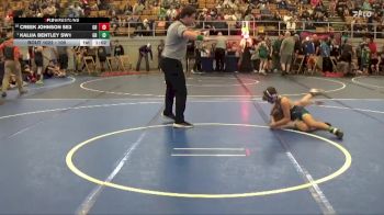 100 lbs Champ. Round 2 - Kalija Bentley SW1, Palmer Wrestling Academy vs Creek Johnson SE3, Ground Zero Wrestling