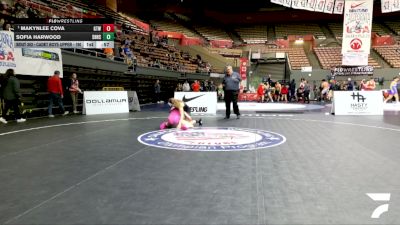 Cadet Girls - 130 lbs Cons. Semis - Makynlee Cova, Golden Tribe Wrestling vs Sofia Harwood, South Hills High School Wrestling