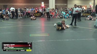 92 lbs Round 3 (4 Team) - Ramsey Crow, Steel Valley vs Isaac Young, Contenders Wrestling Academy Blue