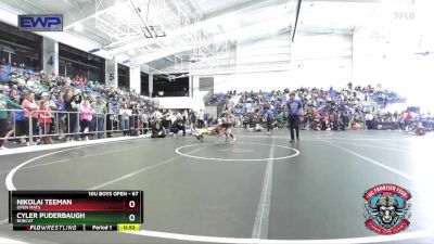 67 lbs Cons. Round 3 - Cyler Puderbaugh, Bobcat vs Nikolai Teeman, Open Mats