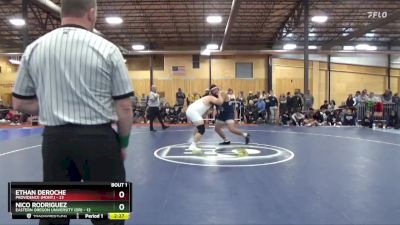 285 lbs Round 1 (6 Team) - Ethan DeRoche, Providence (Mont.) vs Nico Rodriguez, Eastern Oregon University (OR)