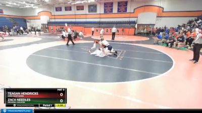 165 lbs Quarterfinal - Zach Needles, Messiah College vs Teagan Hendricks, Ohio Northern