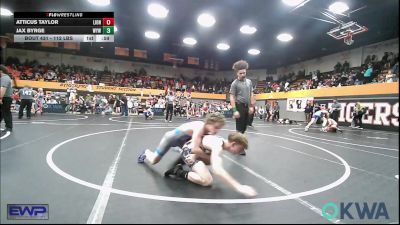 112 lbs Quarterfinal - Jax Byrge, Weatherford Youth Wrestling vs Atticus Taylor, Lions Wrestling Academy