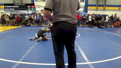 130 lbs Semifinal - Gunner Perkins, Westshore W.C. vs Jack Jastal, Lake Catholic W.C.
