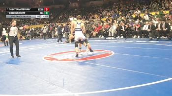 165 Class 3 lbs 1st Place Match - Cole Sackett, St. Michael The Archangel vs Quinten Attebury, Belton