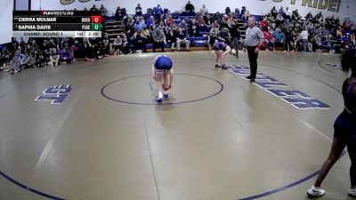 130 lbs Champ. Round 1 - Saphia Davis, Plum Hs vs Cierra Molnar, Burrell Hs