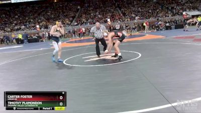 D4-138 lbs Champ. Round 1 - Timothy Plamondon, Saginaw Valley Lutheran HS vs Carter Foster, Leslie HS