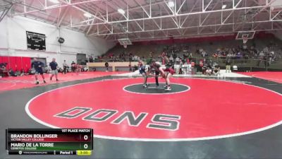 149 lbs 1st Place Match - Mario De La Torre, Cerritos College vs Brandon Bollinger, Victor Valley College