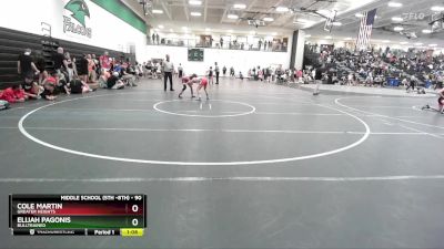 90 lbs Semifinal - Cole Martin, Greater Heights vs Elijah Pagonis, BullTrained