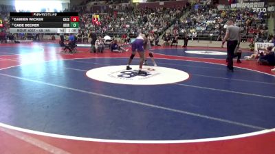 4A 165 lbs Quarterfinal - Damien Wicker, Central Arkansas Christian School vs Cade Decker, BERRYVILLE HIGH SCHOOL