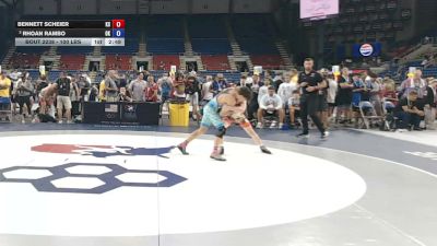 100 lbs Cons. Sub-quarters - Bennett Scheier, Kansas vs Rhoan Rambo, Oklahoma